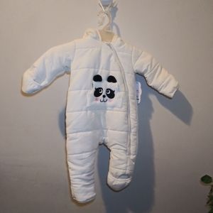 Wonder Nation Cream Panda Bear Infant Snowsuit